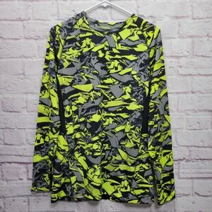 Russell Dri-Power 360 Athletic Shirt Size L Underlayer‎ Neon Yellow Abstract